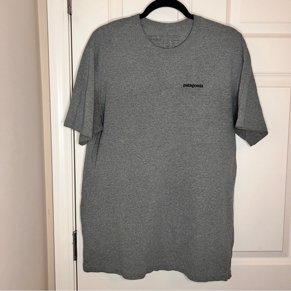Patagonia Gray and Blue Short Sleeve Tee.‎ Men’s Large. Cotton - Picture 2 of 7